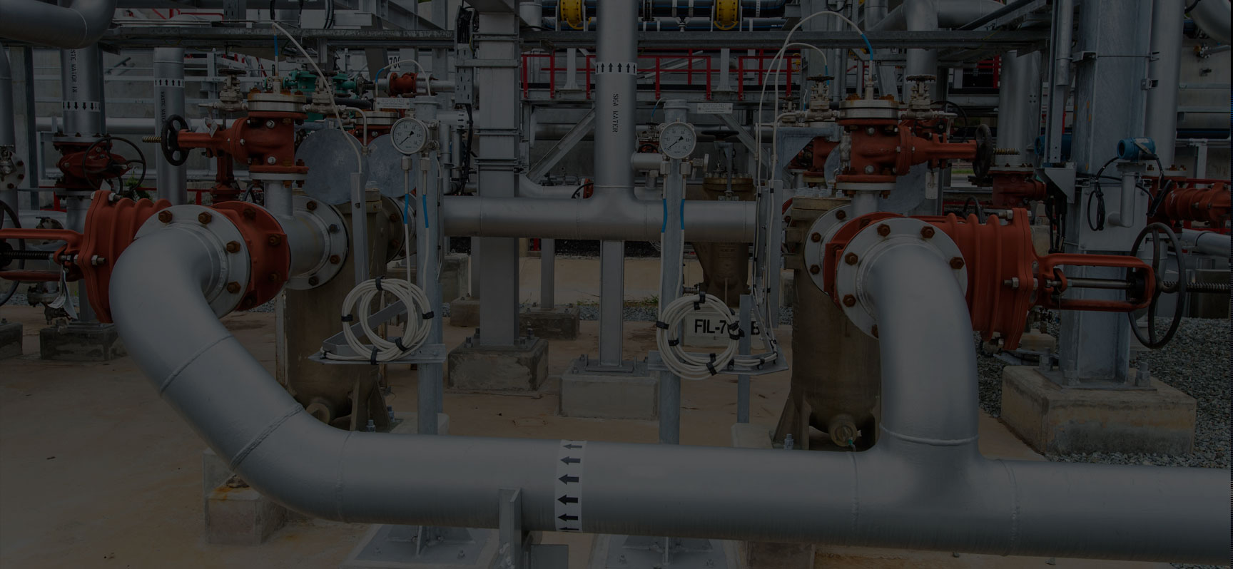 Process piping, valves, and gauges